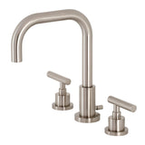 Manhattan Two-Handle 3-Hole Deck Mount Widespread Bathroom Faucet with Brass Pop-Up Drain