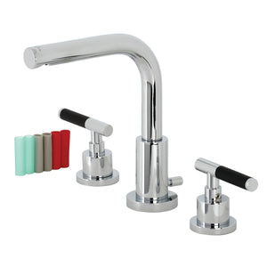 Kaiser Two-Handle 3-Hole Deck Mount Widespread Bathroom Faucet with Brass Pop-Up Drain