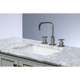 Millennium Two-Handle 3-Hole Deck Mount Widespread Bathroom Faucet with Retail Pop-Up Drain