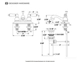 Restoration Two-Handle 3-Hole Deck Mount 4" Centerset Bathroom Faucet with Plastic Pop-Up