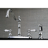 Bel-Air Two-Handle 4-Hole 8" Centerset Kitchen Faucet with Side Sprayer