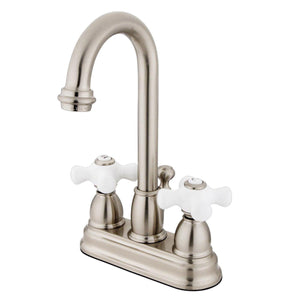 Restoration Double-Handle 3-Hole Deck Mount 4-Inch Centerset Bathroom Faucet with Pop-Up Drain