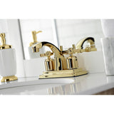 Millennium Double-Handle 3-Hole Deck Mount 4-Inch Centerset Bathroom Faucet with Pop-Up Drain