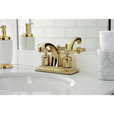 Millennium Double-Handle 3-Hole Deck Mount 4-Inch Centerset Bathroom Faucet with Pop-Up Drain