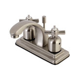 Millennium Double-Handle 3-Hole Deck Mount 4-Inch Centerset Bathroom Faucet with Pop-Up Drain