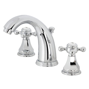 Metropolitan Two-Handle 3-Hole Deck Mount Widespread Bathroom Faucet with Retail Pop-Up Drain