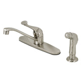 One-Handle 4-Hole 8" Centerset Kitchen Faucet with Side Sprayer