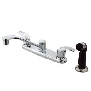 Legacy Two-Handle 4-Hole 8" Centerset Kitchen Faucet with Side Sprayer