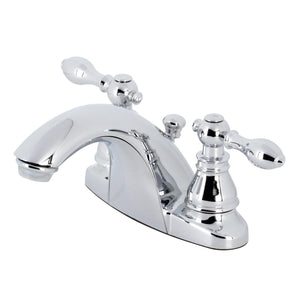 American Classic Two-Handle 3-Hole Deck Mount 4" Centerset Bathroom Faucet with Plastic Pop-Up