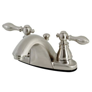 American Classic Two-Handle 3-Hole Deck Mount 4" Centerset Bathroom Faucet with Plastic Pop-Up