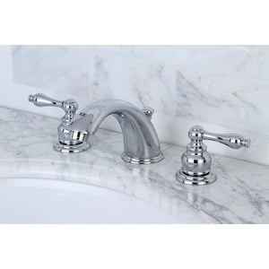 Victorian Two-Handle 3-Hole Deck Mount Widespread Bathroom Faucet with Brass Pop-Up Drain