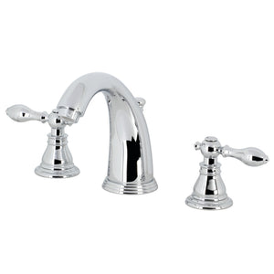 American Classic Two-Handle 3-Hole Deck Mount Widespread Bathroom Faucet with Retail Pop-Up Drain