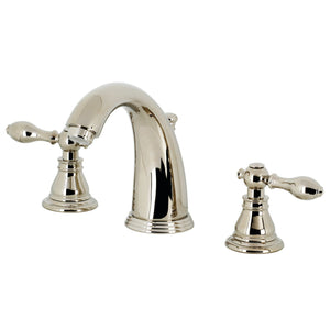 American Classic Two-Handle 3-Hole Deck Mount Widespread Bathroom Faucet with Retail Pop-Up Drain