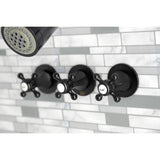 Metropolitan Three-Handle 5-Hole Wall Mount Tub and Shower Faucet