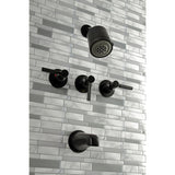 Kaiser Three-Handle 5-Hole Wall Mount Tub and Shower Faucet