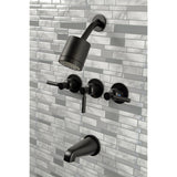 Kaiser Three-Handle 5-Hole Wall Mount Tub and Shower Faucet