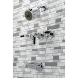 Kaiser Three-Handle 5-Hole Wall Mount Tub and Shower Faucet