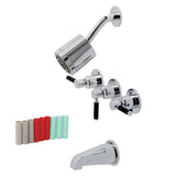 Kaiser Three-Handle 5-Hole Wall Mount Tub and Shower Faucet