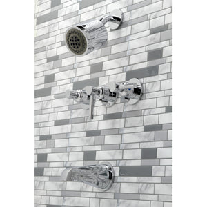 Concord Three-Handle 5-Hole Wall Mount Tub and Shower Faucet