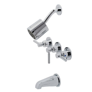 Concord Triple-Handle Tub and Shower Faucet