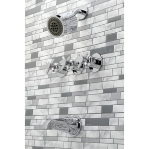 Concord Triple-Handle Tub and Shower Faucet