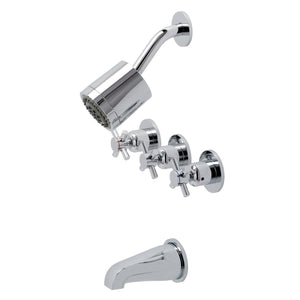 Concord Triple-Handle Tub and Shower Faucet