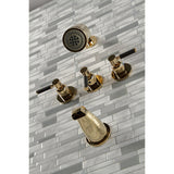 Kaiser Three-Handle 5-Hole Wall Mount Tub and Shower Faucet