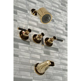 Kaiser Three-Handle 5-Hole Wall Mount Tub and Shower Faucet