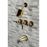 Kaiser Three-Handle 5-Hole Wall Mount Tub and Shower Faucet