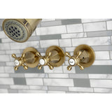 Metropolitan Three-Handle 5-Hole Wall Mount Tub and Shower Faucet