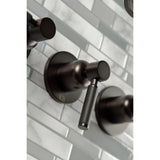 Kaiser Three-Handle 5-Hole Wall Mount Tub and Shower Faucet