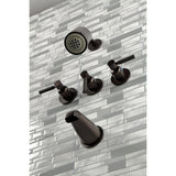 Kaiser Three-Handle 5-Hole Wall Mount Tub and Shower Faucet