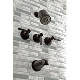 Kaiser Three-Handle 5-Hole Wall Mount Tub and Shower Faucet