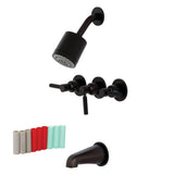 Kaiser Three-Handle 5-Hole Wall Mount Tub and Shower Faucet