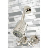 Metropolitan Three-Handle 5-Hole Wall Mount Tub and Shower Faucet