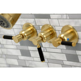 Kaiser Three-Handle 5-Hole Wall Mount Tub and Shower Faucet