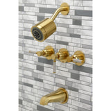 Kaiser Three-Handle 5-Hole Wall Mount Tub and Shower Faucet