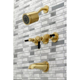 Kaiser Three-Handle 5-Hole Wall Mount Tub and Shower Faucet