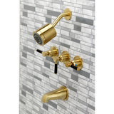 Kaiser Three-Handle 5-Hole Wall Mount Tub and Shower Faucet