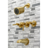 Concord Triple-Handle Tub and Shower Faucet