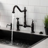 Heritage Two-Handle 2-Hole Deck Mount Bridge Kitchen Faucet