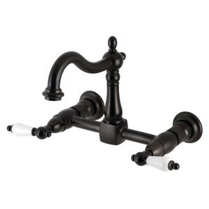 Heritage Two-Handle 2-Hole Wall Mount Bridge Kitchen Faucet