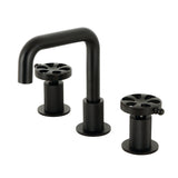 Belknap Two-Handle 3-Hole Deck Mount Widespread Bathroom Faucet with Push Pop-Up Drain