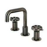 Belknap Two-Handle 3-Hole Deck Mount Widespread Bathroom Faucet with Push Pop-Up Drain