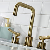 Hallerbos Two-Handle 3-Hole Deck Mount Widespread Bathroom Faucet with Push Pop-Up Drain