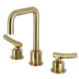 Hallerbos Two-Handle 3-Hole Deck Mount Widespread Bathroom Faucet with Push Pop-Up Drain