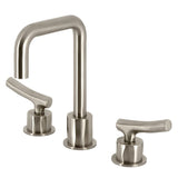 Hallerbos Two-Handle 3-Hole Deck Mount Widespread Bathroom Faucet with Push Pop-Up Drain