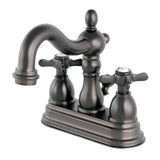 Essex Double-Handle 3-Hole Deck Mount 4-Inch Centerset Bathroom Faucet with Brass Pop-Up