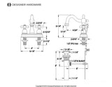 Heritage Double-Handle 3-Hole Deck Mount 4-Inch Centerset Bathroom Faucet with Brass Pop-Up