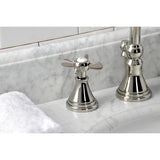 Essex Two-Handle 3-Hole Deck Mount Widespread Bathroom Faucet with Brass Pop-Up Drain